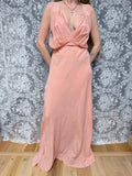 Antique Vintage 1930s Pink Silk Two-Piece Gown & Jacket Set