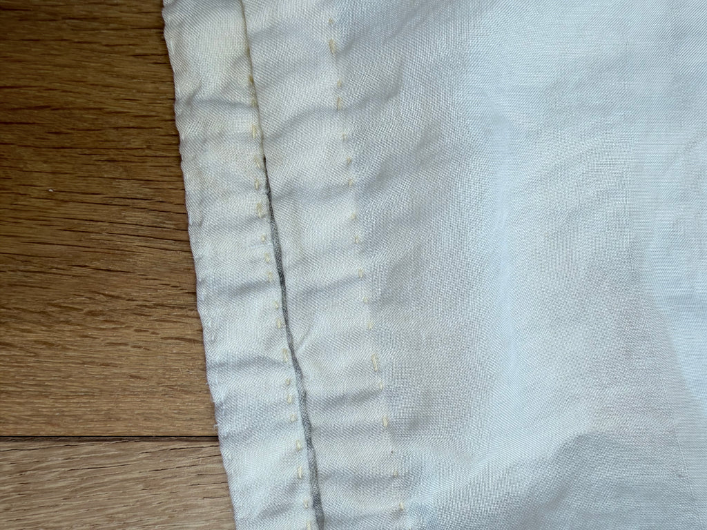 Antique 1920s Cream Cotton Slip Midi Dress with Lace Trim
