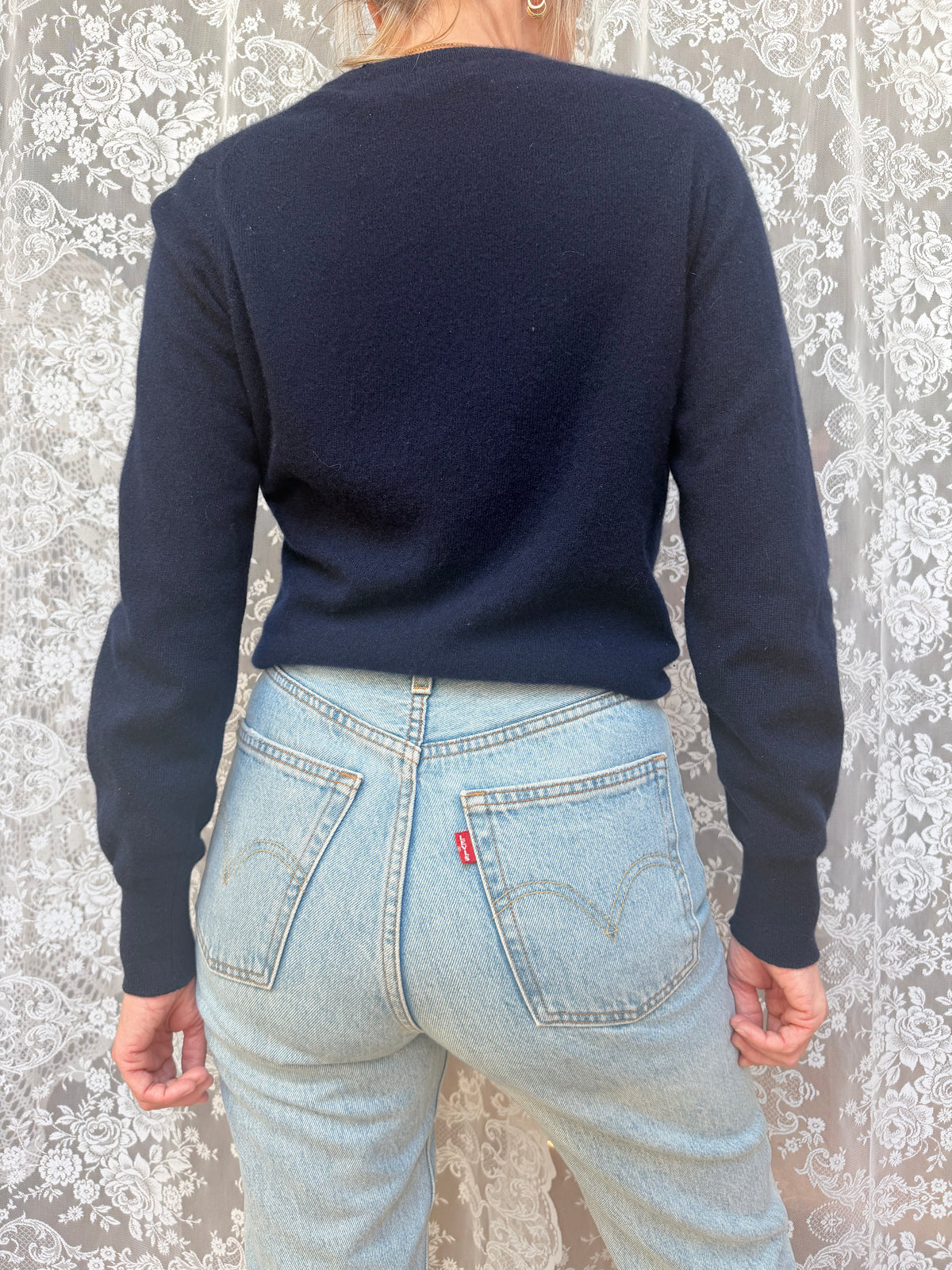 Vintage 1960s Lyle And Scott Navy Blue Cardigan | Made in Scotland Knitwear