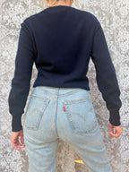 Vintage 1960s Lyle And Scott Navy Blue Cardigan | Made in Scotland Knitwear
