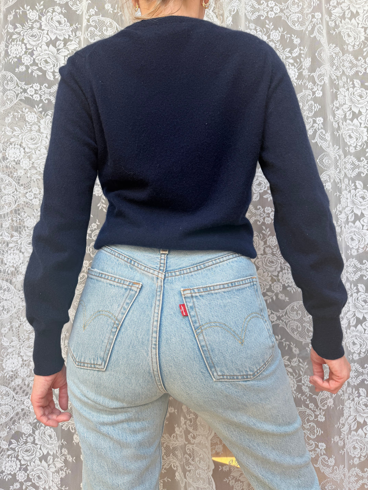 Vintage 1960s Lyle And Scott Navy Blue Cardigan | Made in Scotland Knitwear