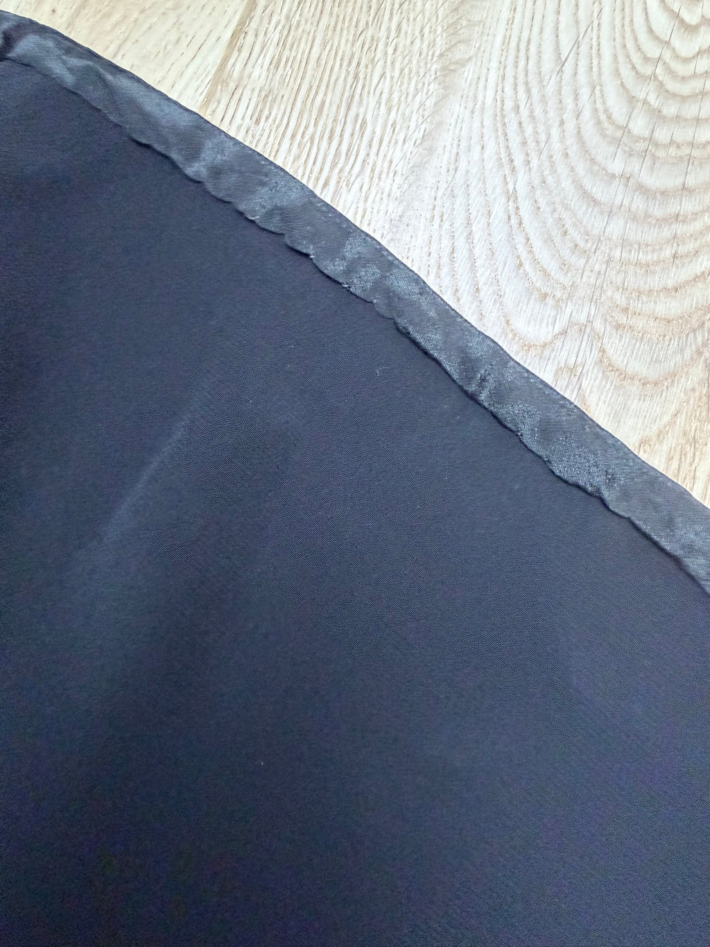 Antique 1930s Black Satin Silk Slip Dress