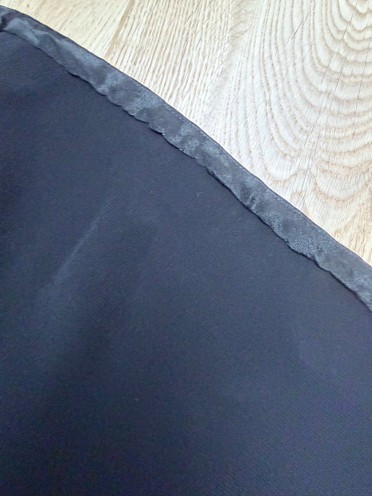 Antique 1930s Black Satin Silk Slip Dress
