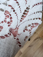 Handmade Vintage Floral Nottingham Lace Bell Sleeve Crochet Dress | Made From Old Tablecloth