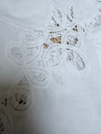Vintage Cotton Lace Cut Out Bell Sleeve Mini Dress | The Tablecloth Collection