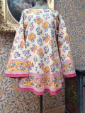 Handmade Anokhi Floral Bell Sleeve Mini Dress | The Tablecloth Collection