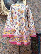 Handmade Anokhi Floral Bell Sleeve Mini Dress | The Tablecloth Collection