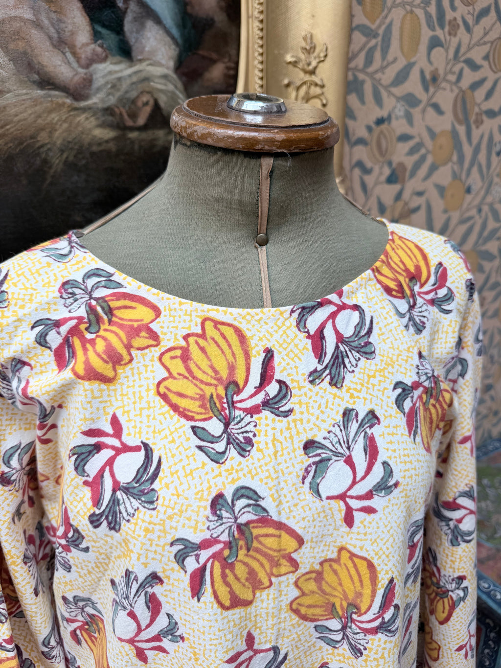Handmade Anokhi Floral Bell Sleeve Mini Dress | The Tablecloth Collection