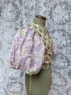 The Goldie Wisteria Puff Sleeve Wrap Blouse | Handmade Indian Block Print