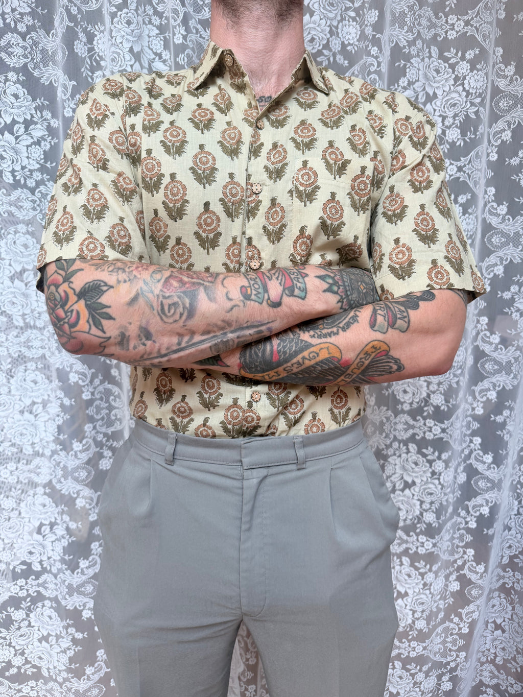 The Marigold Jasper | Men's Ethically Handmade Vintage Style Cotton Button-Up Shirt