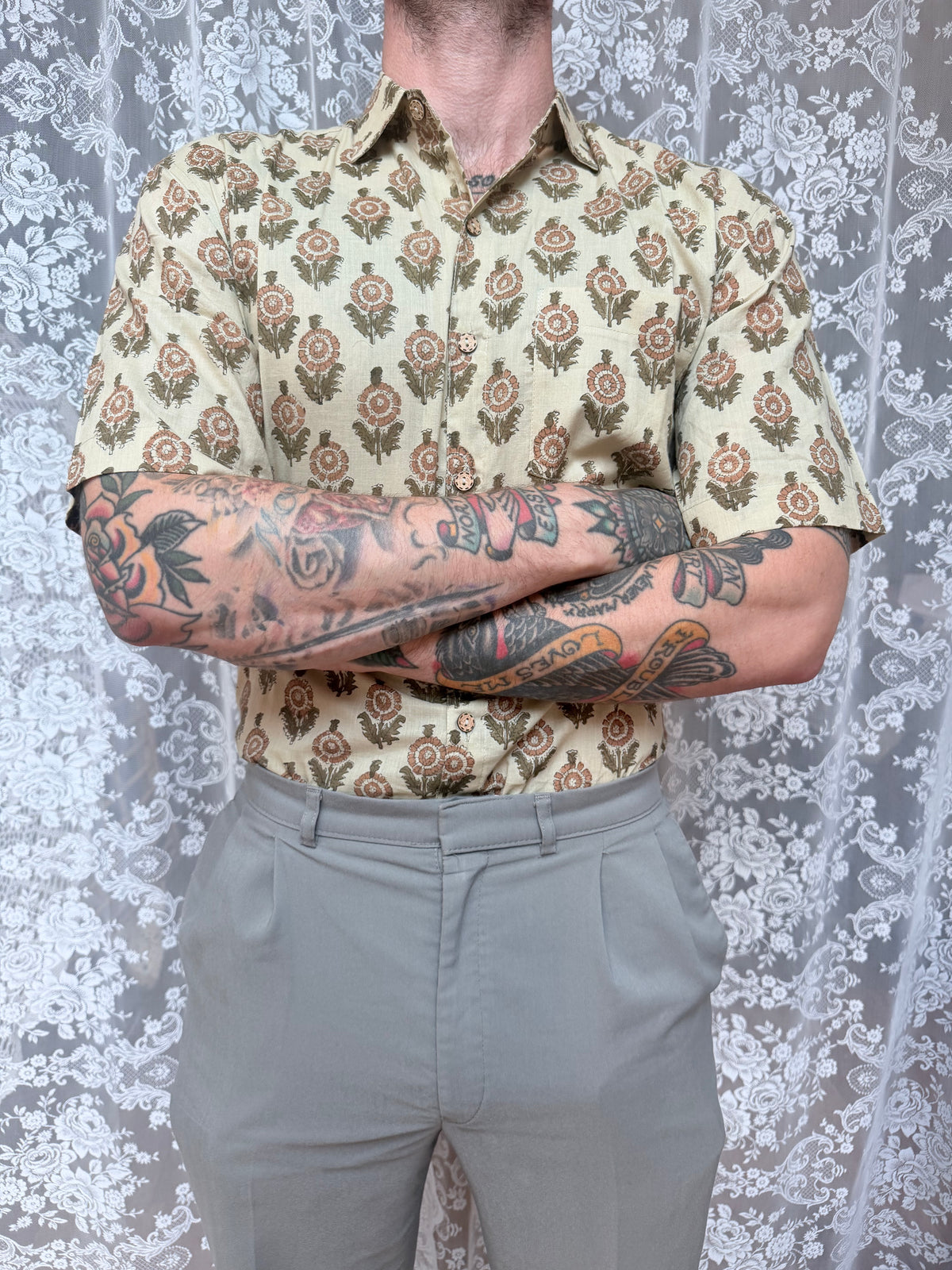 The Marigold Jasper | Men's Ethically Handmade Vintage Style Cotton Button-Up Shirt