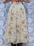 Vintage 1980s Burberrys Silk Paisley Floral Midi Skirt