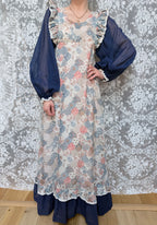 1970s Fiona Dresses Patchwork Print Prairie Dress