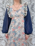 1970s Fiona Dresses Patchwork Print Prairie Dress
