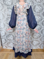 1970s Fiona Dresses Patchwork Print Prairie Dress