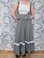 Vintage 1970s Gingham Patchwork Two Piece Prairie Set