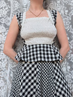 Vintage 1970s Gingham Patchwork Two Piece Prairie Set