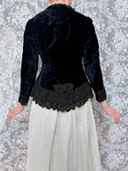 Antique Dark Blue Velvet and Lace Jacket 1890-1910