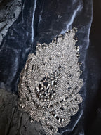 Antique Dark Blue Velvet and Lace Jacket 1890-1910