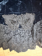 Antique Dark Blue Velvet and Lace Jacket 1890-1910