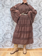 Vintage 1960s/1970s Jean Varon Bell Sleeve Polka Dot Dress