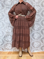 Vintage 1960s/1970s Jean Varon Bell Sleeve Polka Dot Dress