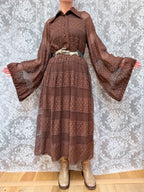 Vintage 1960s/1970s Jean Varon Bell Sleeve Polka Dot Dress