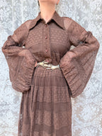 Vintage 1960s/1970s Jean Varon Bell Sleeve Polka Dot Dress