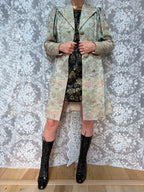 Vintage 1950s/1960s Pale Blue Oriental-Inspired Brocade Coat