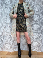 Vintage 1950s/1960s Pale Blue Oriental-Inspired Brocade Coat