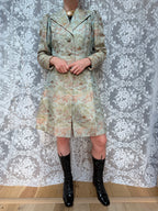 Vintage 1950s/1960s Pale Blue Oriental-Inspired Brocade Coat