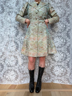Vintage 1950s/1960s Pale Blue Oriental-Inspired Brocade Coat