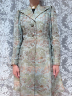 Vintage 1950s/1960s Pale Blue Oriental-Inspired Brocade Coat
