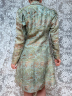 Vintage 1950s/1960s Pale Blue Oriental-Inspired Brocade Coat