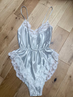 Vintage 1970s Dorothy Perkins Baby Blue Teddy Bodysuit