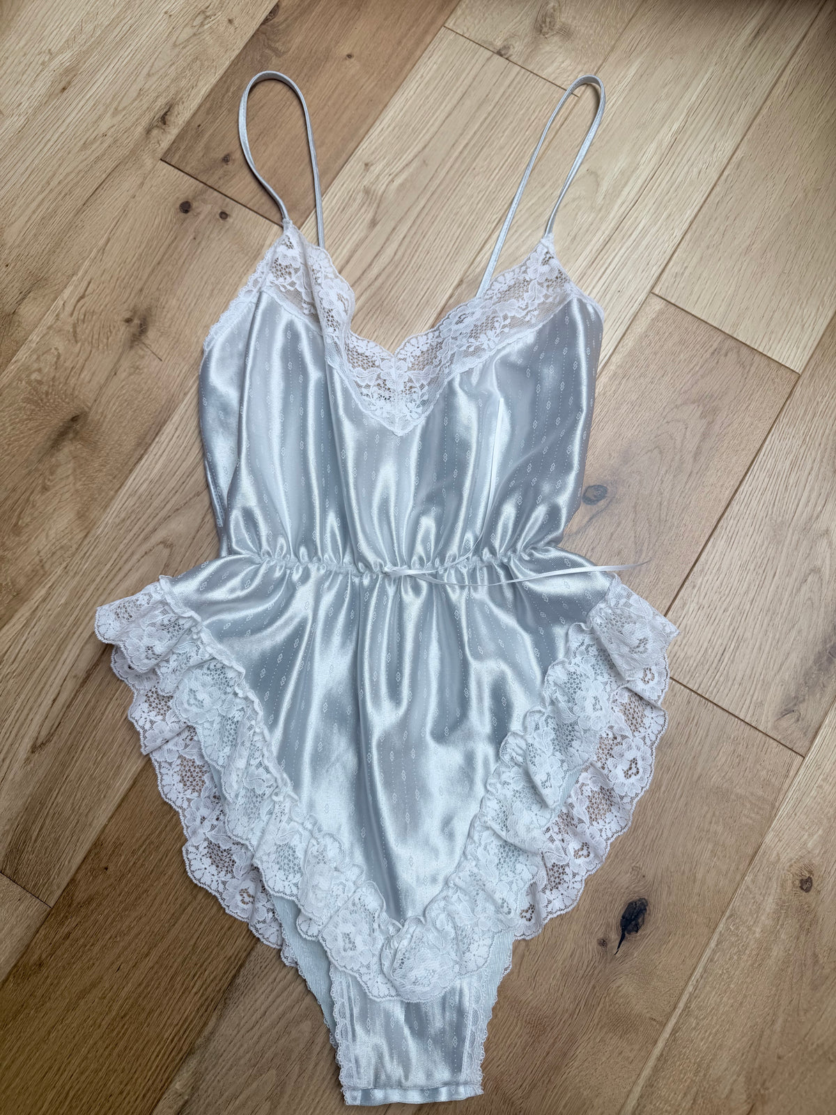 Vintage 1970s Dorothy Perkins Baby Blue Teddy Bodysuit