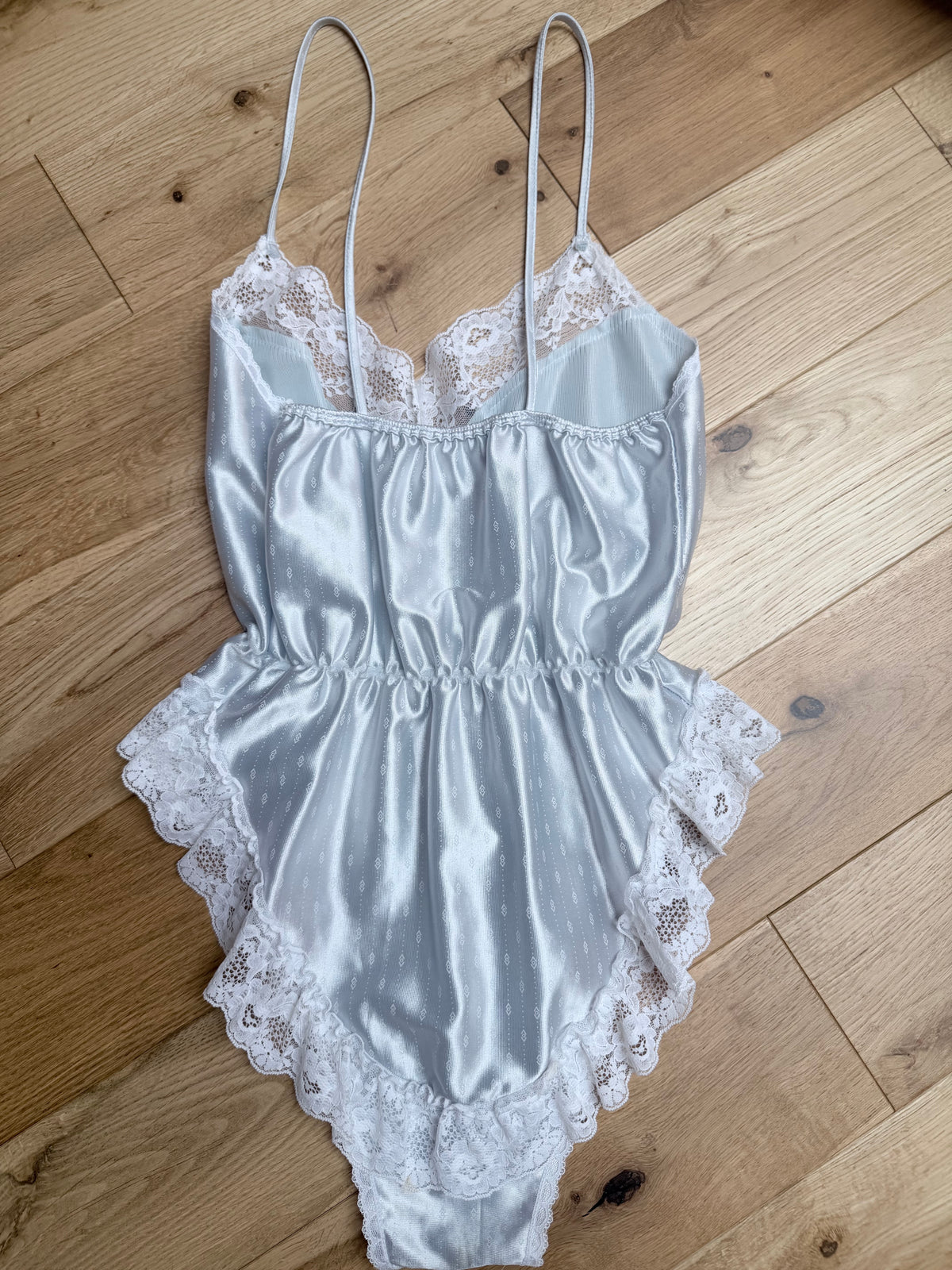 Vintage 1970s Dorothy Perkins Baby Blue Teddy Bodysuit