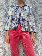 Vintage 1970s Carnegie Artsy Blue and White Jacket
