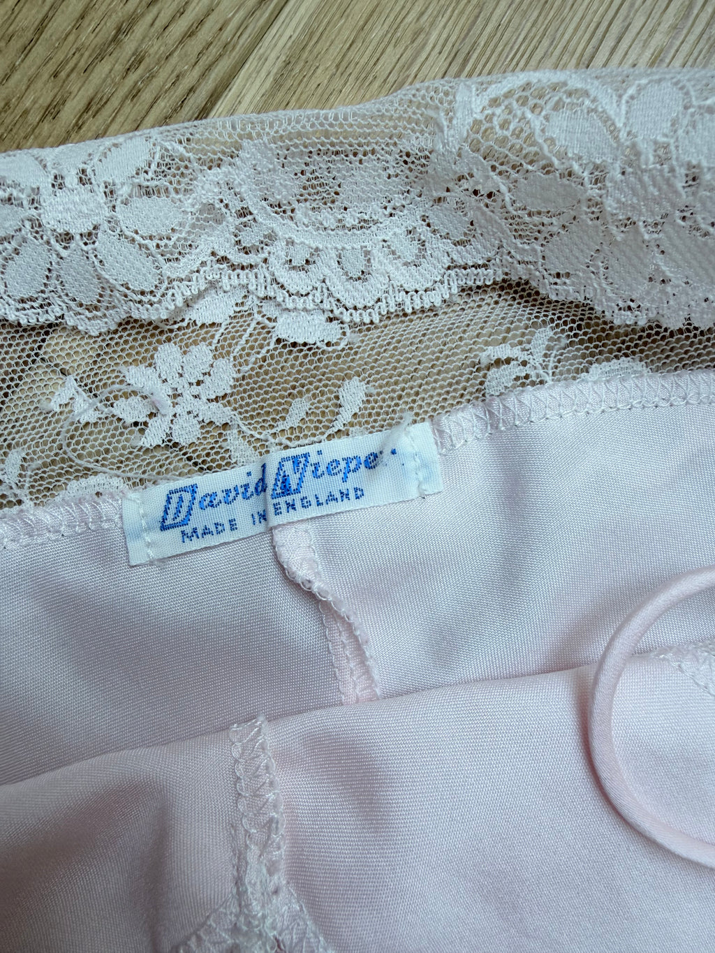 Vintage 1970s David Nieper Pink Lace Teddy Lingerie