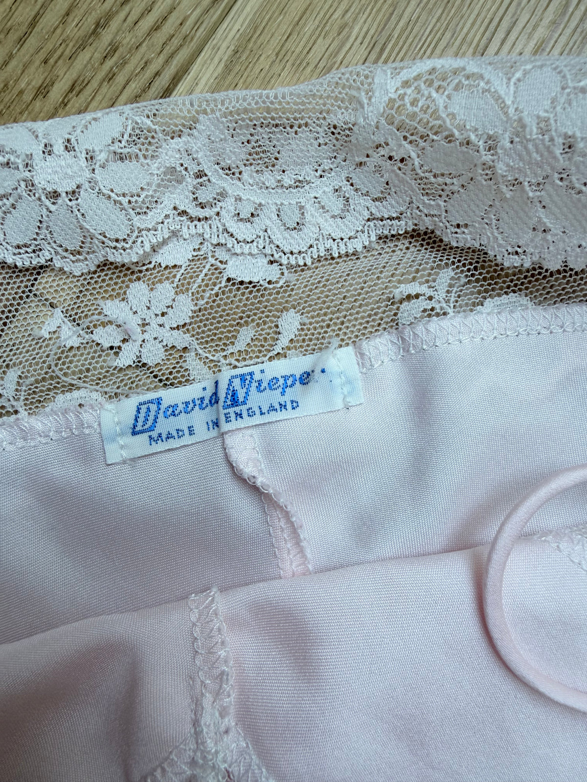 Vintage 1970s David Nieper Pink Lace Teddy Lingerie