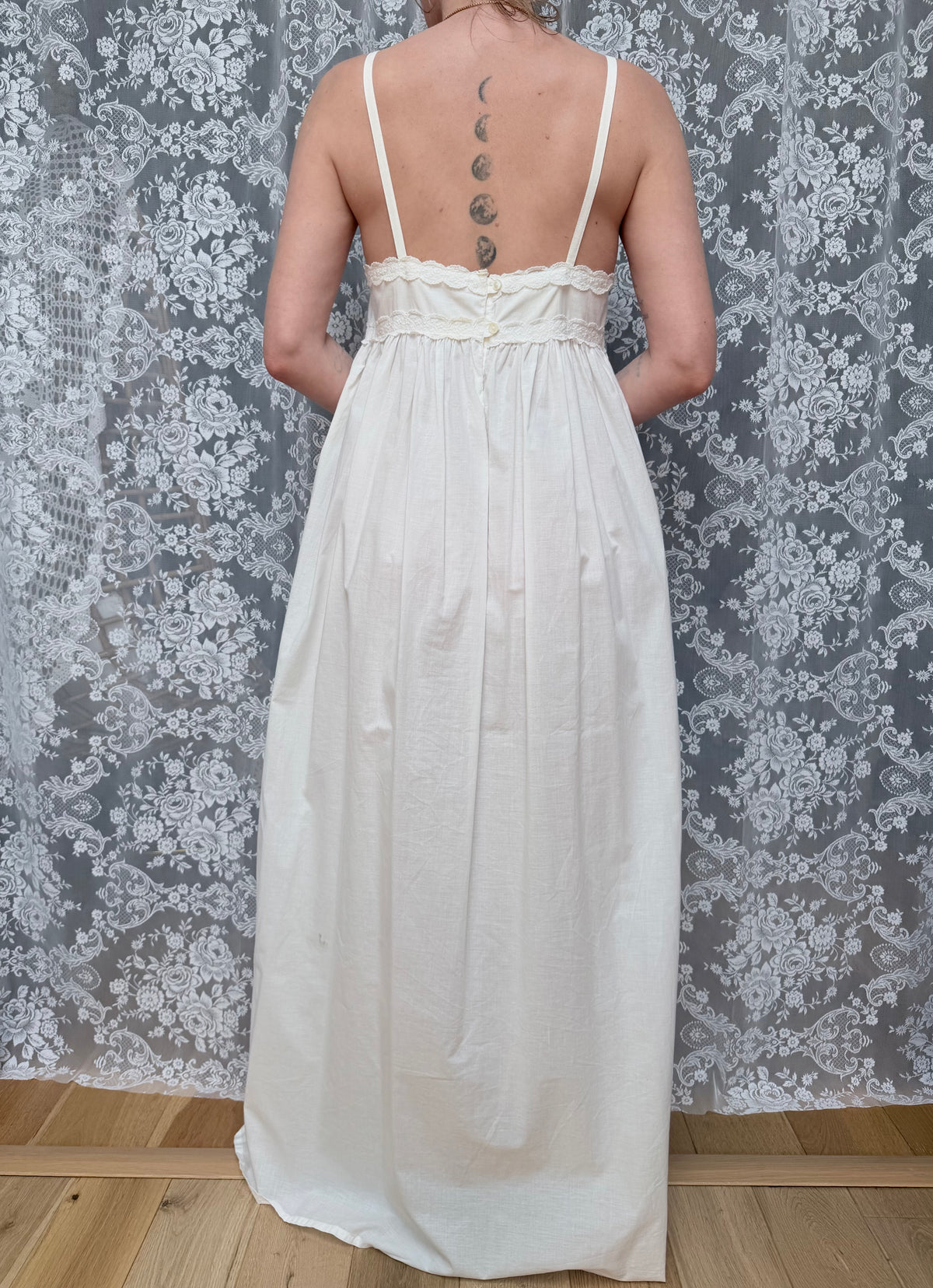 Vintage 1970s White Victorian Laura Ashley Nightdress Gown