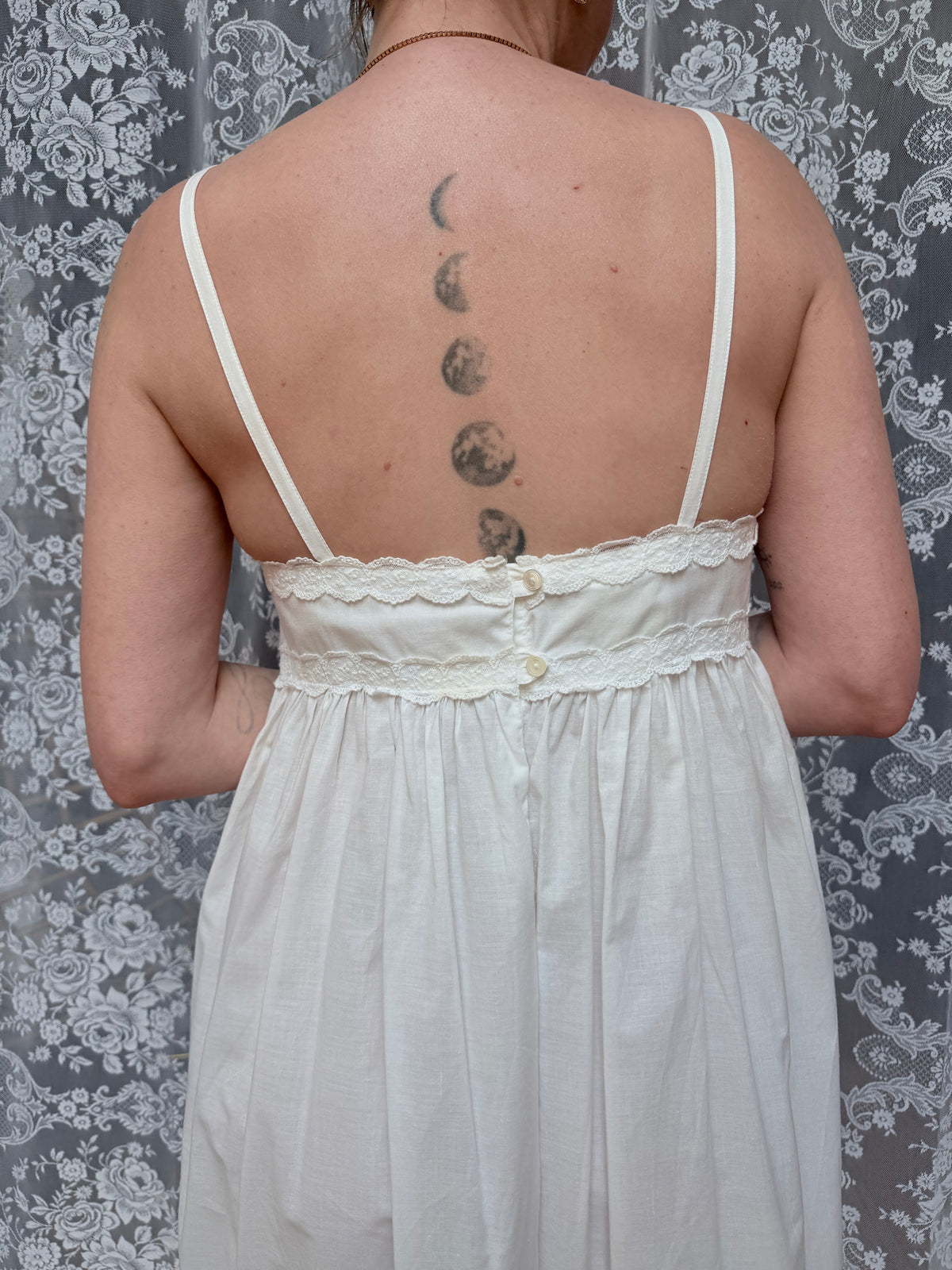 Vintage 1970s White Victorian Laura Ashley Nightdress Gown