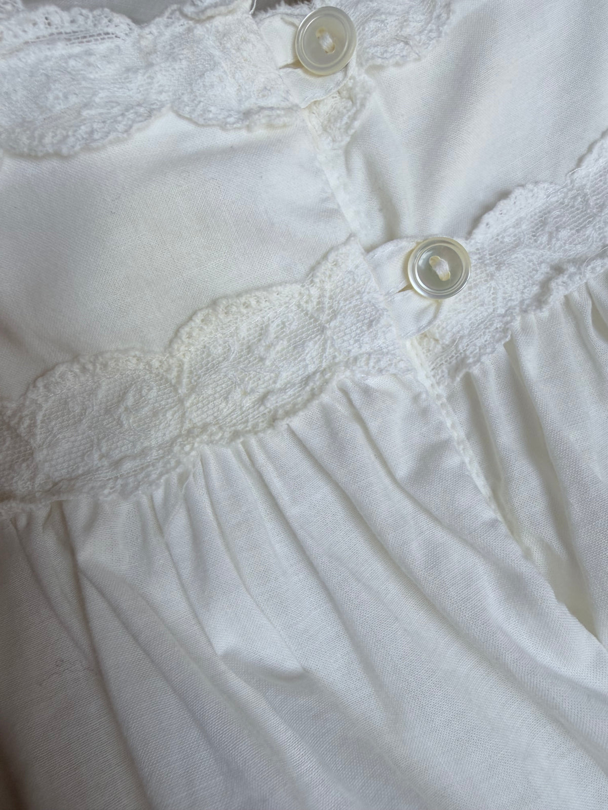 Vintage 1970s White Victorian Laura Ashley Nightdress Gown
