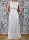 Vintage 1970s Pluto White and Lilac Broderie Anglaise Nightdress