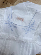 Vintage 1970s Pluto White and Lilac Broderie Anglaise Nightdress