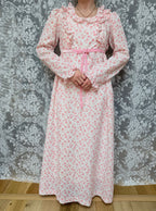 Vintage 1970s Vintage Quad Pink Prairie Dress
