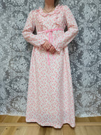 Vintage 1970s Vintage Quad Pink Prairie Dress