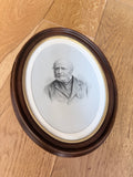 Antique Victorian Lithograph Portrait of Sir John Francis Davis | With Family Providence