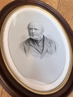 Antique Victorian Lithograph Portrait of Sir John Francis Davis | With Family Providence