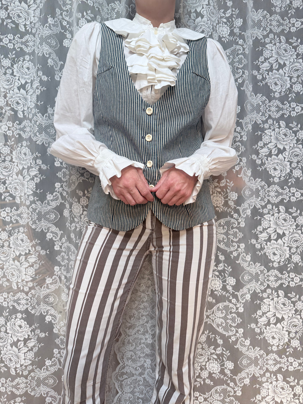 Mary Quant of London 1960s Pinstripe Tailored Waistcoat